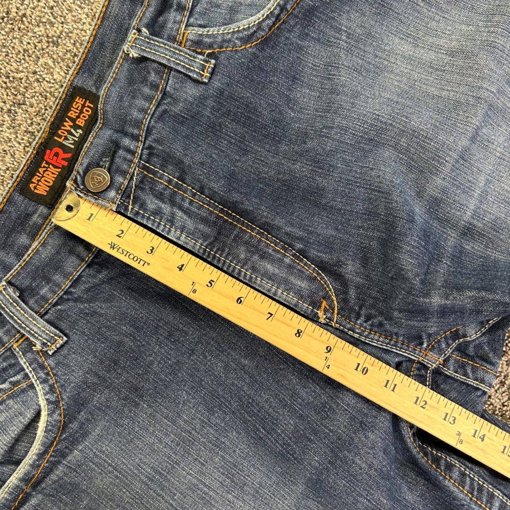 Ariat Work FR M4 Low Rise Boot Cut Jeans Mens 42x32 Blue Flame Resistant Pants - Picture 12 of 15